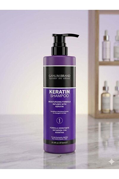 GANUM BRAND Ghanoum Brand Keratin Shampoo 615 ml – Moisturizing formula rich ...