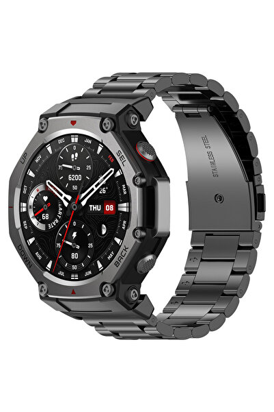 Techsuit Λουράκι Smartwatch για Amazfit T-Rex 3, ρυθμιζόμενο, μαύρο