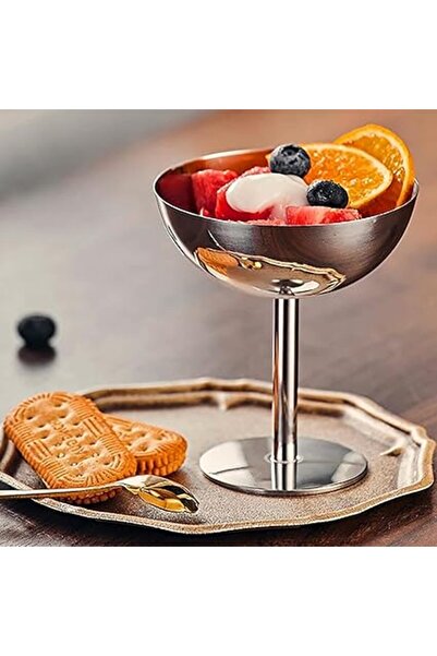 Arabest 2-Piece Stainless Steel Ice Cream Bowls, Reusable Footed Dessert Cups...