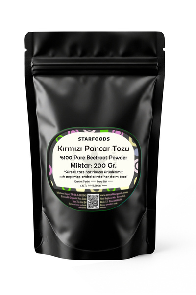 STARFOODS Kırmızı Pancar Tozu 200 Gr. Kırmızı Pancar Unu Taze Ürün Superfoods