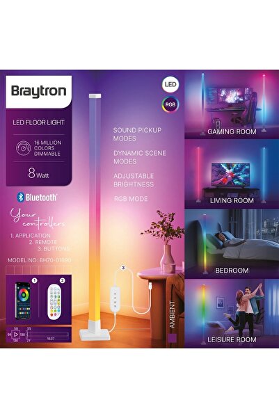 Braytron 8W RGBW İÇ MEKAN AMBİANS LAMBADER AYDINLATMA