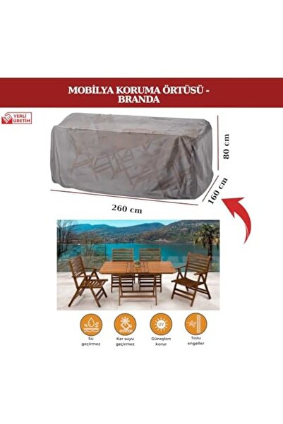 Yıldızan Srdshop Garden Furniture Protection Cover Tarpaulin (Gray, 260X160X8...