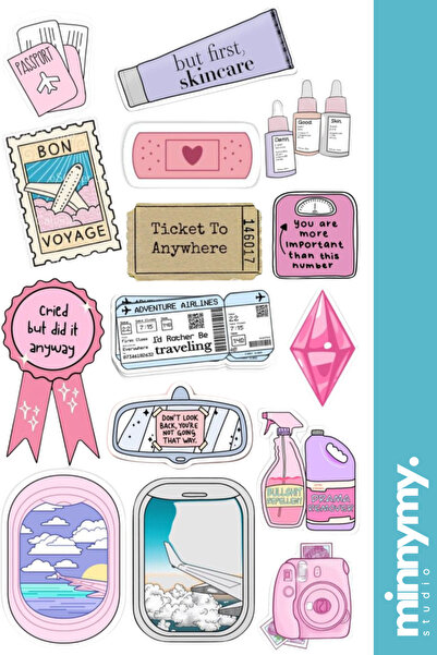 Minnymy Hot Girl Healing Era Collection Sticker, Çıkartma, Ajanda, Günlük, Pl...