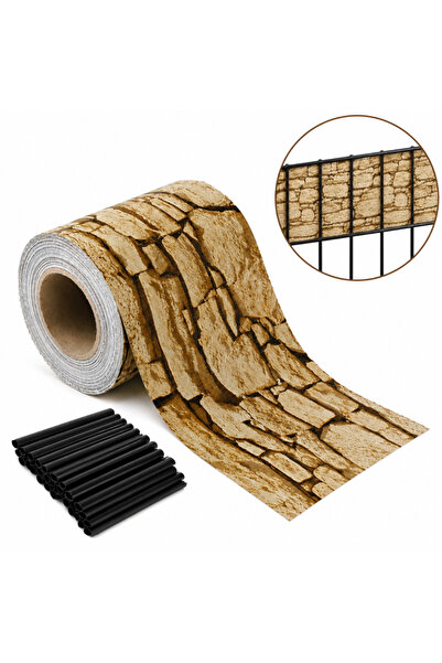 zola Banda decorativa gard model piatra, 20 clipsuri incluse, 19 cm x 35 m, P...