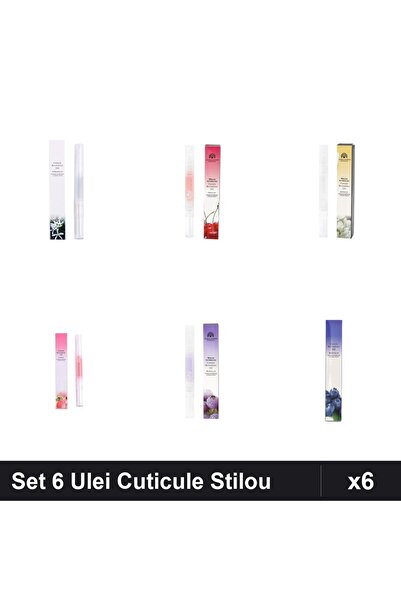 NAİLS Set 6 Ulei Cuticule Tip Stilou - Osmanthus, Cireșe, Jasmín, Peach, Afin...