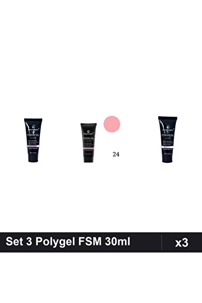 FSM Set 3 Polygel 30ml - Nr.15, Nr.24, Nr.17 - Constructie Unghii