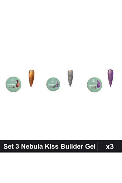 global fashion Set 3 Nebula Kiss Builder Gel 15g - Nr.08, Nr.11, Nr.12