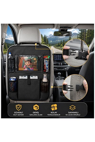 Pixue Tüm Araçlar Için 6 Bölmeli Tablet Tutuculu Koltuk Arkası Organizer Toka...