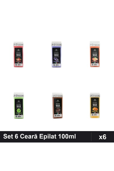 global fashion Set 6 Ceară Epilat Unică Folosință 100ml - Capsuni, Lavandă, P...