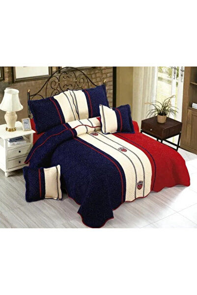 East Comfort Quilted cotton cover 5 pieces, Red/Blue, Tommy-ES105