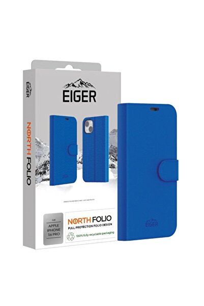 EIGER Husa North Folio Case iPhone 16 Pro Albastru