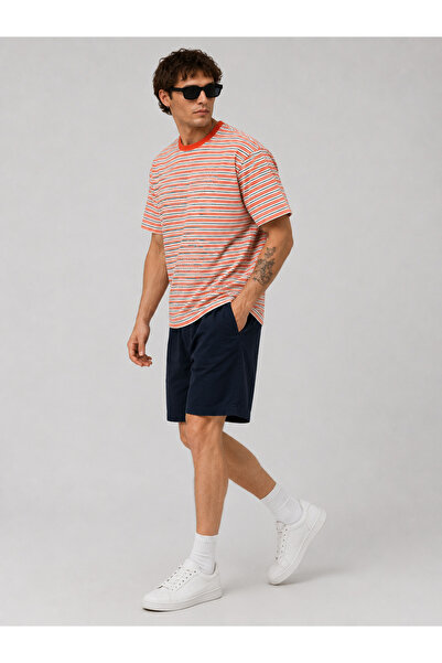 WE&ME Tricou bărbătesc supradimensionat, croială boxy – Bumbac gros, cu impri...