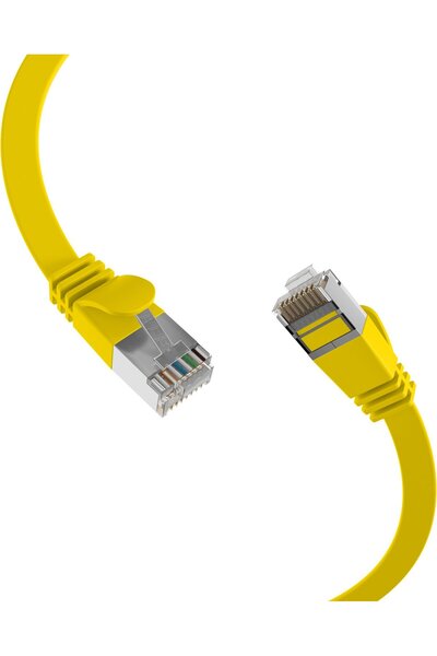 EFB Cablu patch plat RJ45 U/FTP Cat.6A PVC 0.15m galben