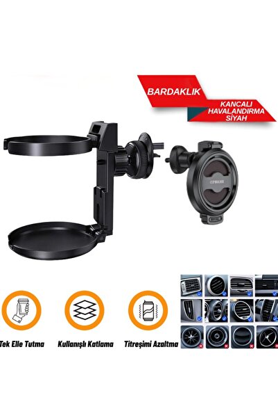 STİLİX GARAGE Suport pentru pahare cu ventilație reglabilă, negru, potrivit p...