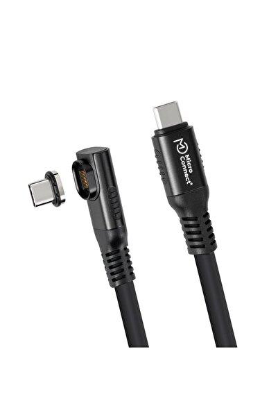 MicroConnect Cablu USB-C la USB-C 0,5m, unghiular, magnetic premium din silic...