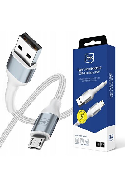 3MK Cablu USB Hyper Cable N-SERIES USB-A la Micro 12W 5V/2.4A 1m