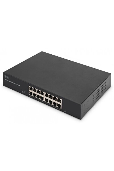Digitus Switch Gigabit cu 16 porturi, 19 inch, negru, neadministrat
