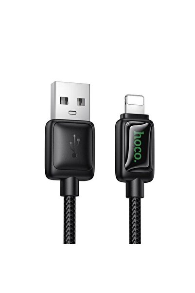 hoco. Cablu USB Hoco Cablu USB A la Lightning Hoco 2,4A 1,2 m cu LCD U146 negru