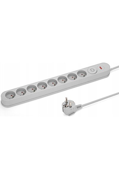 MONTIS Prelungitor antipierdere gri cu 8 prize, 1,5m MT139-1,5
