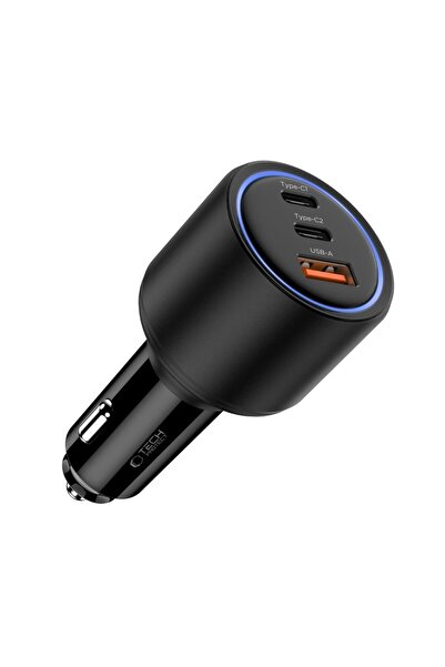 Tech-Protect CC04 ÎNCĂRCĂTOR AUTO CU 3 PORTURI PD130W NEGRU