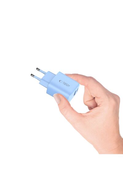 Tech-Protect Încărcător de rețea NCA20 USB-A, USB-C PD 20W / QC3.0 Albastru d...