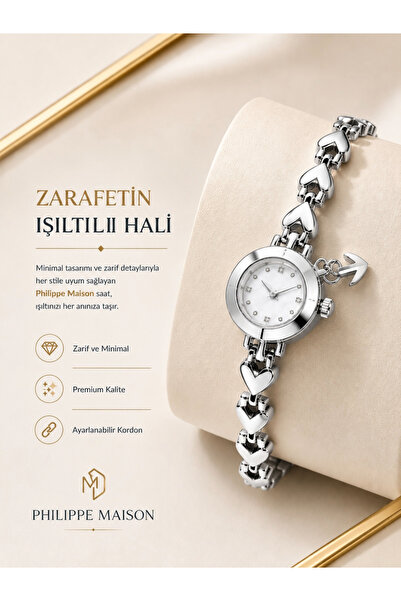 PHİLİPPE MAİSON Heart Charm Women's Wristwatch