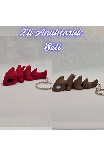 3DAtölyeMaker Fire Department Red Flexible Dragon and Dark Brown Flexible Dra...