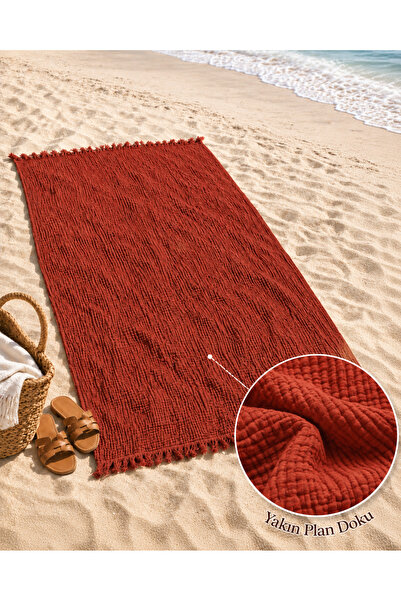 TECHTACT 4 Layers 100% Cotton Muslin Beach Towel 100X200 cm Quick Drying Larg...