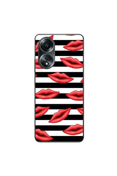 OEM Husa compatibila cu Oppo A58 4G Silicon Gel Tpu Model Striped Kisses