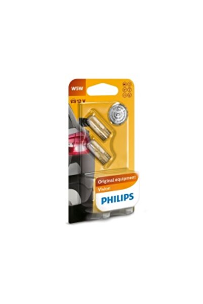 Philips Set 2 Becuri 12V W5W Vision Blister