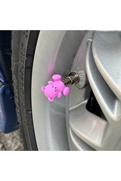 CEBECİOTO PEMBE AYICIK 3D FİGÜR SİBOP KAPAĞI 4 ADET