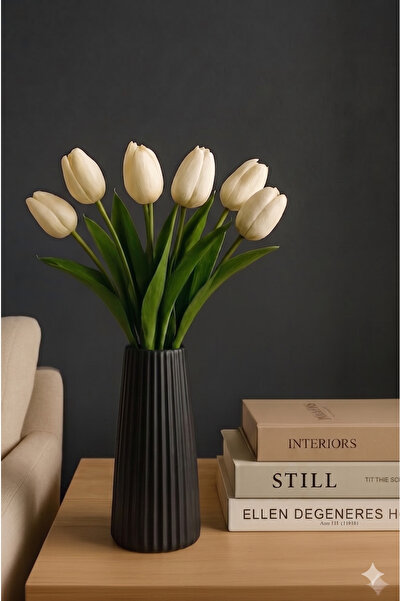Mergen Art Vază decorativă cu dungi 17 cm Design modern pentru casă, elegantă...