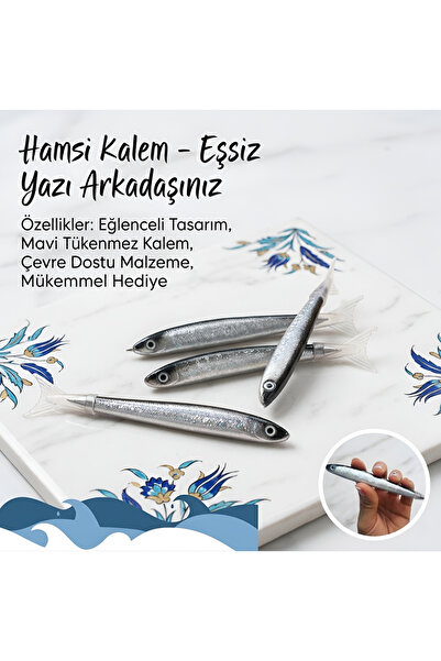 Wolawood Karadeniz Hamsisi Tasarımlı Tükenmez Kalem Eğlenceli Dekoratif Kalem...