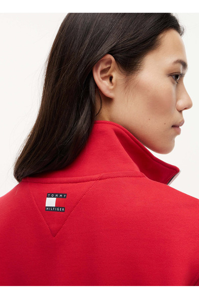 Tommy Hilfiger Kırmızı Erkek Dik Regular Fit Logo Baskılı Sweatshirt MN0MN000...