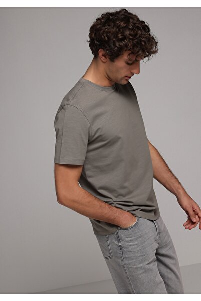 Colin's Tricou verde cu mânecă scurtă pentru bărbați, cu gât rotund, cu croia...