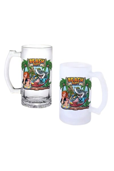 Ghostbastır Shark-Shaped Beer Glass with Handle, Available in Frosted or Clea...