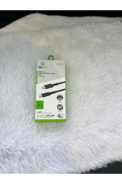ArkanApple كابل شحن سريع TENPLUS نايلون مضفر (USB-C إلى Lightning) بقوة 30 وا...