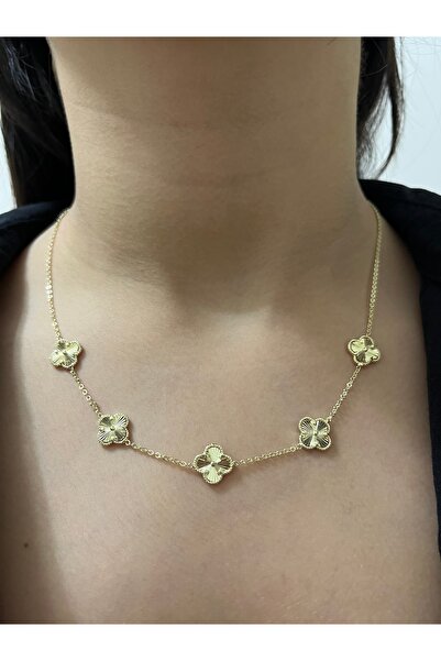Veralys Atelier 5’Lİ ÇİÇEK FİGÜRLÜ 14K ALTIN KAPLAMA ÇELİK KOLYE