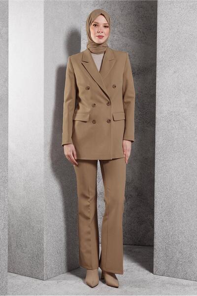Alvina Double-Breasted Collar Pants Suit 30509