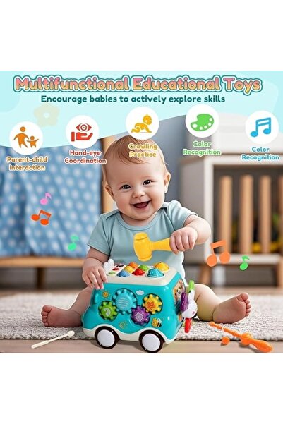 Salamandra Kids Jucarie interactiva educativa 6 in 1, Autobuz muzical pentru ...