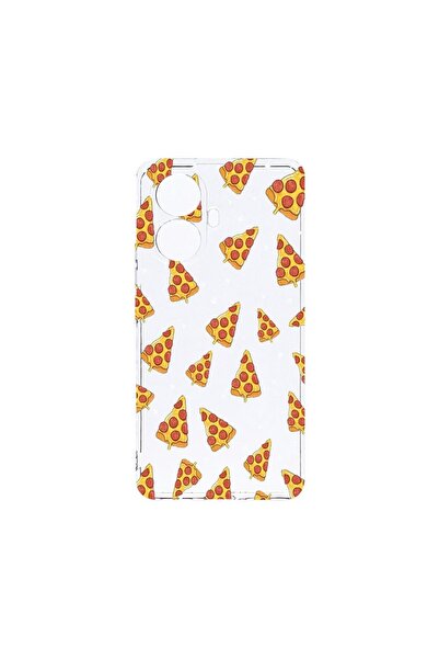 bestcase Прозрачен силиконов калъф 2ММ, съвместим с Realme 10 Pro Plus, Пица,...