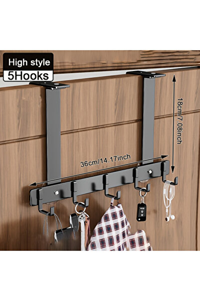 choice2 5Hooks Black H Hooks Over The Door 5/7 Hooks Metal Bathroom Organizer...