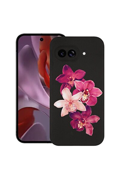 bestcase Ултра тънък TPU калъф, съвместим с Google Pixel 9a, Флорален - Черве...