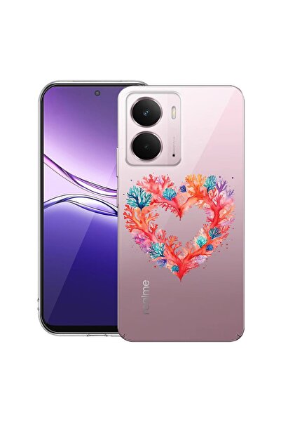 bestcase ¬Æ Husa pentru Realme P3 cu Design Coral Heart, Clear Slim Silicon, ...