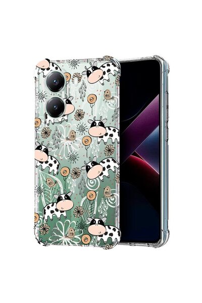 bestcase ¬Æ Husa compatibila Poco X7 Pro 5G, Anti Shock 1.5MM, Cow Pattern, P...