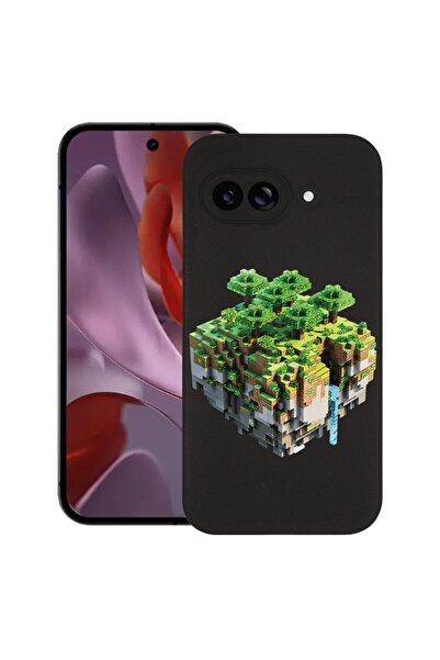 bestcase Калъф за Google Pixel 9a, Minecraft, Тънък силиконов 0.8ММ, Удароуст...