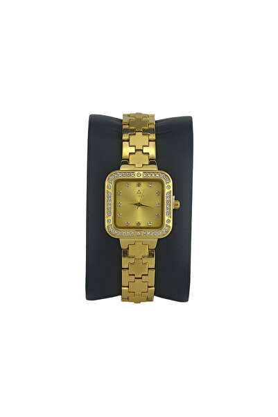FITRON SQUARE WITH PREMIUM CRYSTALS 9962 L GOLD DIAL - WOMEN'S QUARTZ