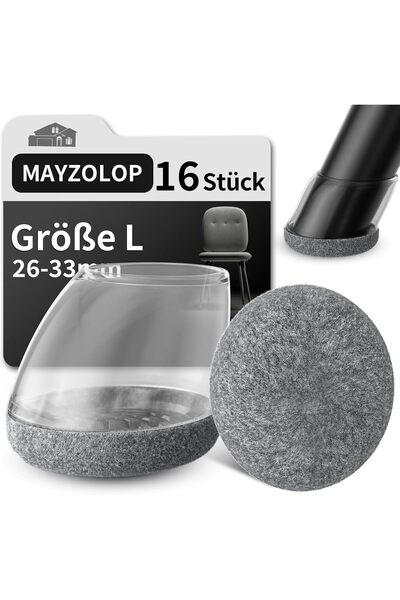 mayzolop Set de 16 capace rotunde pentru picioare de scaun (26-33mm), 15-25 °...