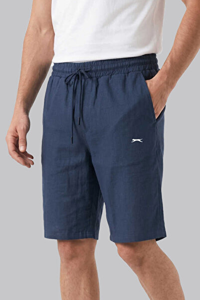 Slazenger 7050 Men's 100% Cotton Linen Buttoned Comfortable Fit Shorts