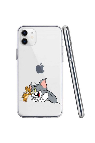 OEM Husa compatibila cu Apple iPhone 11 Silicon Transparenta Model Tom And Je...